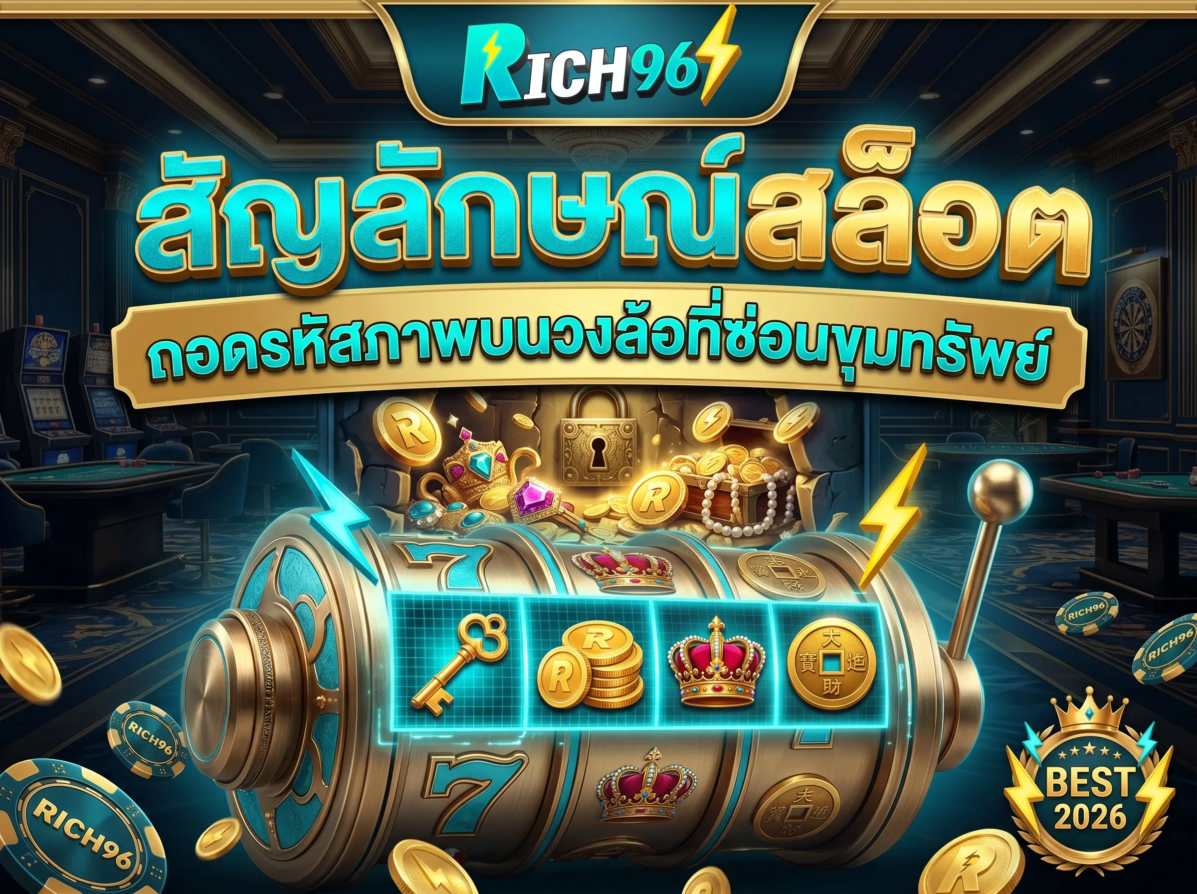 สัญลักษณ์สล็อต ถอดรหัสภาพบนวงล้อที่ซ่อนขุมทรัพย์ BEST 2026